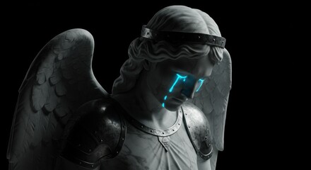 Luminous Blue Angel Weeping