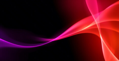 Abstract grainy gradient background purple pink orange black glowing color wave dark backdrop noise texture banner poster header design