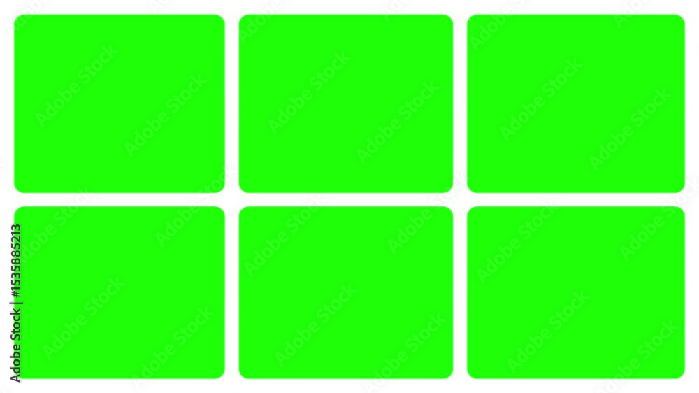 Aufkleber collage or grid green screen 4k animation native design elements, simple bento grid ui layout design