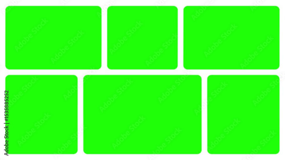Aufkleber collage or grid green screen 4k animation native design elements, simple bento grid ui layout design