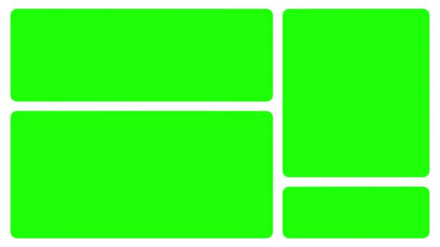 collage or grid green screen 4k animation Native Design elements, Simple bento grid UI layout design. trendy Geometry Futuristic grid animation