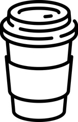 Coffee cup icon to-go - Editable Stroke SVG, fully scalable.