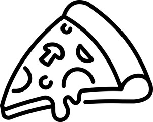 Pizza slice icon - Editable Stroke SVG, fully scalable.