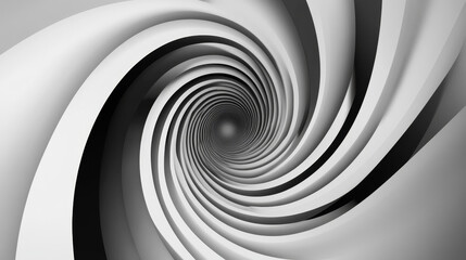 Obraz premium Abstract spiral composition with line-based circles used as a logo or icon, featuring inverse black and white elements