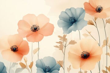 Floral artwork featuring delicate pink flowers on a soft background highlighting natural beauty and elegance in floral design