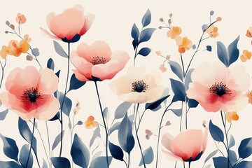 Floral artwork featuring delicate pink flowers on a soft background highlighting natural beauty and elegance in floral design