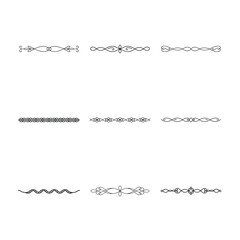 Collection of Nine Unique Black and White Decorative Dividers