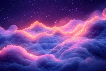 Colorful twilight over rolling hills in vibrant shades of purple and pink, capturing the beauty of nature at dusk