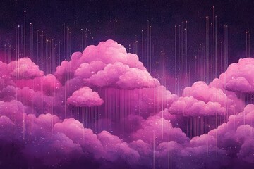 Colorful twilight over rolling hills in vibrant shades of purple and pink, capturing the beauty of nature at dusk