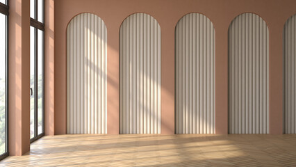 Obraz premium Empty interior room Memphis style 3d illustration