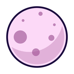 Cute Space Moon Illustration