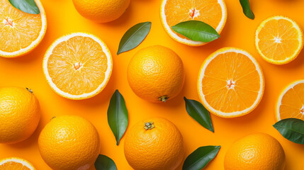 Seamless orange fruit background promoting healthy eating with a vibrant, fresh look