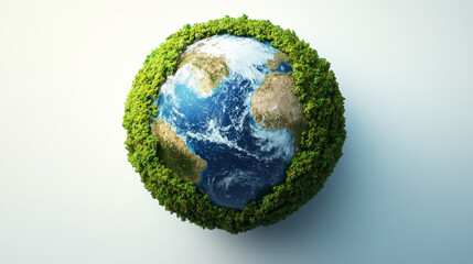 Stylized 3D vector of Earth on a white background, promoting themes like environmental awareness and Earth Day