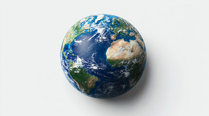 Stylized 3D vector of Earth on a white background, promoting themes like environmental awareness and Earth Day