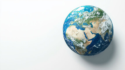 Stylized 3D vector of Earth on a white background, promoting themes like environmental awareness and Earth Day