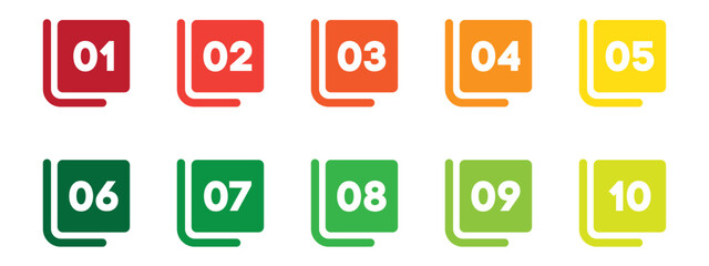 Colorful bullet point number gradient Free Vector
