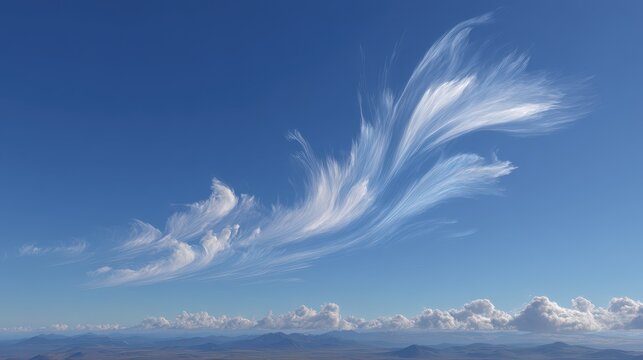 Creative learning A vibrant sky features wispy clouds resembling flowing patterns over a serene sea.