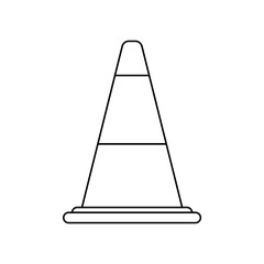 Traffic cone vector illustration black color. Traffic cone outline