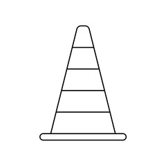 Traffic cone vector illustration black color. Traffic cone outline