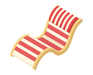 Curved sun lounger - hand drawn isometric vector illustration.