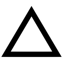 Simple black triangle shape with clean lines and bold design