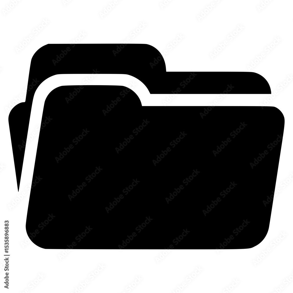 Poster vector graphic of two overlapping folders for digital organization