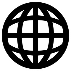 Black and white globe design highlighting global connectivity