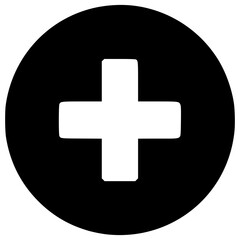 Obraz premium Black and white vector illustration of a simple plus sign