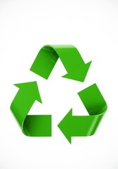 Vibrant Green Recycling Symbol: 3D Render