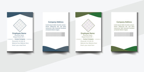 Modern ID card design template. Corporate identity card design. Professional employee id card