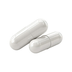 Smooth White Pharmaceutical Pills, Clean Supplement Concept with Cut-Out,Isolated on Transparent Background, png