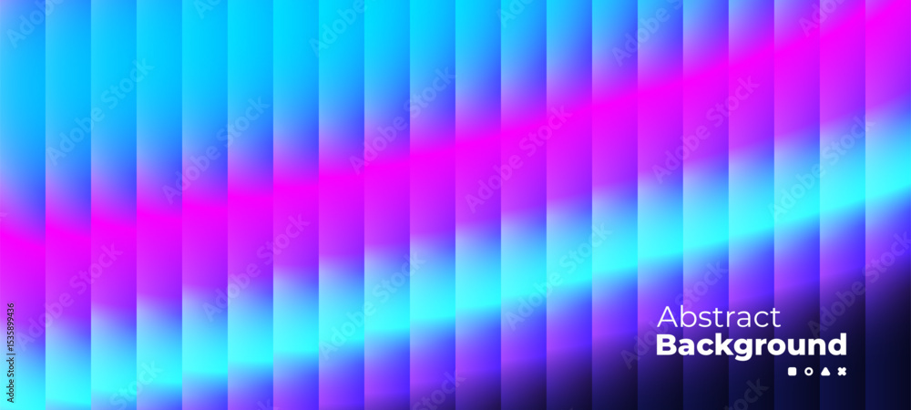 Aufkleber Blue and magenta vertical gradient waves with abstract geometric lines. Modern digital art for banner or presentation background texture. Vector graphics.