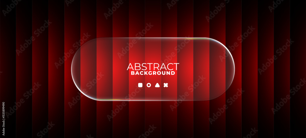 Poster Red chromatic ripple gradient background with glassmorphism ellipse. Abstract modern vector design for website banners or app interfaces.