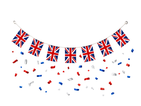 Celebrate with British Flags and Confetti A Festive Bunting Design