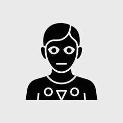 Metaverse avatar icon vector, Digital user icon