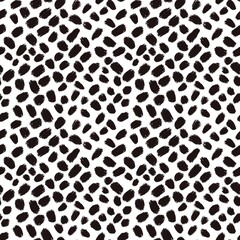 Seamless abstract geometric pattern. Background in black, white. Illustration. Lines, stains. Design for textile fabrics, wrapping paper, background, wallpaper, cover.