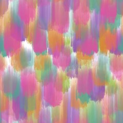 Seamless abstract textured pattern. Purple, green, orange, lime lines on white. Digital brush strokes. Design for textile fabrics, wrapping paper, background, wallpaper, cover. Illustration.