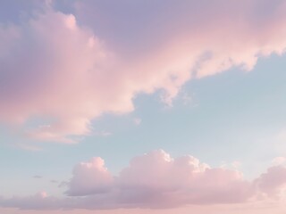 Obraz premium Beautiful Pastel Sky Background with Soft Clouds - Sunrise or Sunset Sky Scene