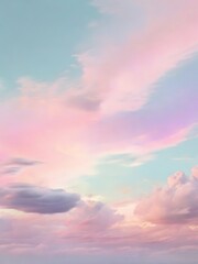 Fototapeta premium Beautiful Pastel Sky Background with Soft Clouds - Sunrise or Sunset Sky Scene