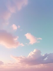 Obraz premium Beautiful Pastel Sky Background with Soft Clouds - Sunrise or Sunset Sky Scene