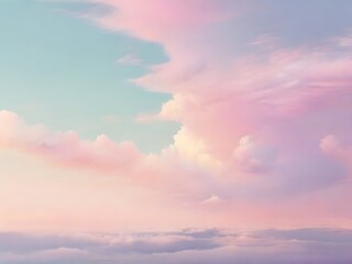 Beautiful Pastel Sky Background with Soft Clouds - Sunrise or Sunset Sky Scene
