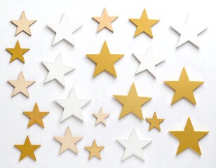 Stars arranged on white background