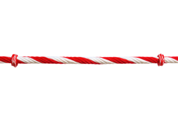 Striped Red and White Rope with Knots.