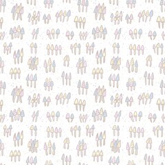 Seamless mushrooms background hand drawn illustration 