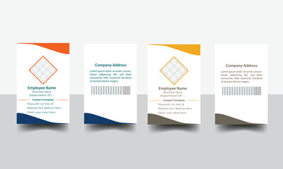 Modern ID card design template. Corporate identity card design. Professional employee id card