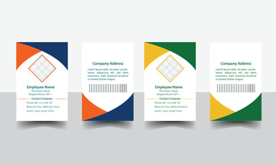 Modern ID card design template. Corporate identity card design. Professional employee id card