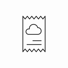 cloud receipt icon sign vector