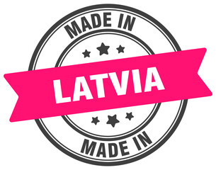 Made in Latvia round sign. Made in Latvia stamp.