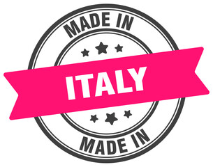 Made in Italy round sign. Made in Italy stamp.