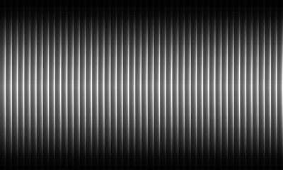 Monochrome refractive illusion with vertical ribbed glass texture and dynamic layered stripe depth